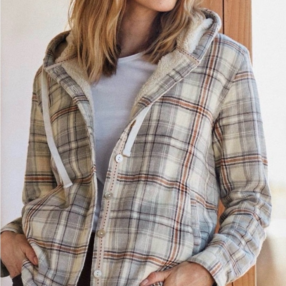 Carbon2Cobalt Plaid Button-Up with Sherpa Lining
